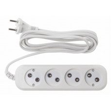 Сетевой удлинитель Buro BU-PSL4.3/W 3м (4 розетки) белый (пакет ПЭ)