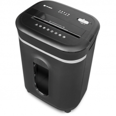 Шредер Heleos УМ28-5 черный/серебристый (секр.P-5) фрагменты 12лист. 28лтр. скрепки скобы пл.карты CD