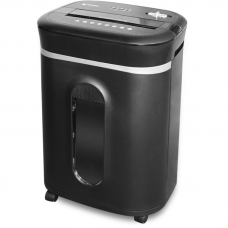 Шредер Heleos УМ28-5 черный/серебристый (секр.P-5) фрагменты 12лист. 28лтр. скрепки скобы пл.карты CD