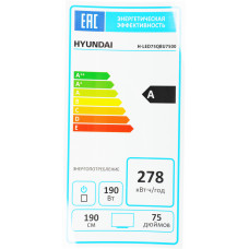 Телевизор QLED Hyundai 75" H-LED75QBU7500 Android TV Frameless черный/серебристый 4K Ultra HD 60Hz DVB-T DVB-T2 DVB-C DVB-S DVB-S2 USB WiFi Smart TV