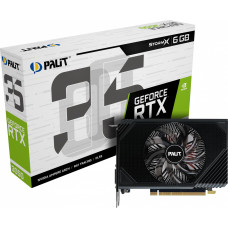 Видеокарта Palit PCI-E 4.0 PA-RTX3050 STORMX NVIDIA GeForce RTX 3050 6Gb 96bit GDDR6 1042/14000 DVIx1 HDMIx1 DPx1 HDCP Ret