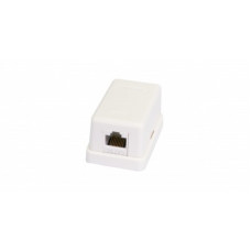 Настенная розетка NETLAN, 1 порт, Кат.5e (Класс D), 100МГц, RJ45/8P8C, 110, T568A/B, неэкранированная, белая