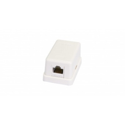 Настенная розетка NETLAN, 1 порт, Кат.5e (Класс D), 100МГц, RJ45/8P8C, 110, T568A/B, неэкранированная, белая