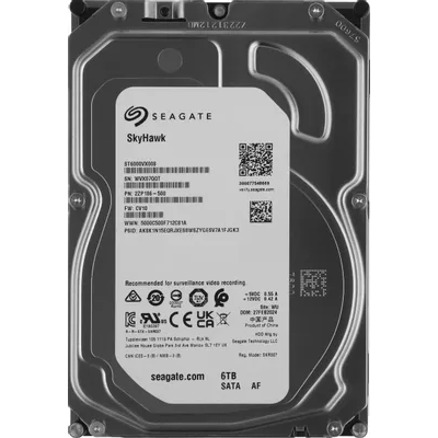 Жесткий диск Seagate SATA-III 6TB ST6000VX008 Surveillance Skyhawk 4KN (5400rpm) 256Mb 3.5"