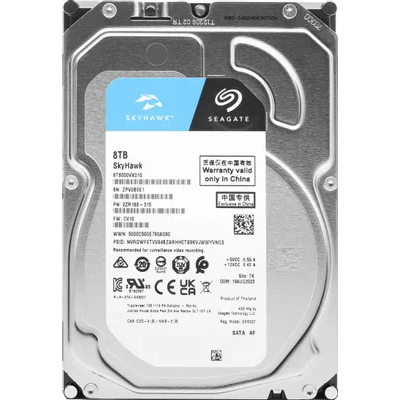 Жесткий диск Seagate SATA-III 8TB ST8000VX010 Surveillance Skyhawk 4KN (7200rpm) 256Mb 3.5"