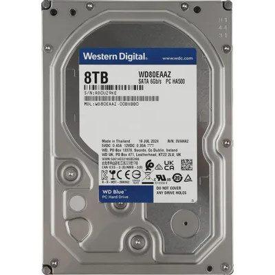 Жесткий диск WD SATA-III 8TB WD80EAAZ Desktop Blue (5640rpm) 256Mb 3.5"
