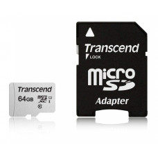 Флеш карта microSDXC 64Gb Class10 Transcend TS64GUSD300S-A + adapter