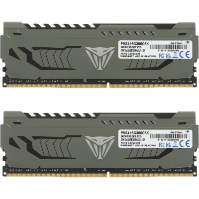 Память DDR4 2x8Gb 3000MHz Patriot PVS416G300C6K Viper Steel RTL PC4-24000 CL16 DIMM 288-pin 1.35В dual rank