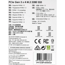 Накопитель SSD Silicon Power PCI-E x4 512Gb SP512GBP34A80M28 M-Series M.2 2280