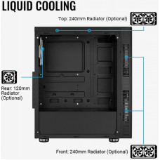 Корпус Aerocool Python-G-BK-v1 черный без БП ATX 1x120mm 2x200mm 2xUSB2.0 1xUSB3.0 audio bott PSU