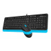 Клавиатура + мышь A4Tech Fstyler F1010 клав:черный/синий мышь:черный/синий USB Multimedia