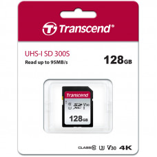 Флеш карта SDXC 128Gb Class10 Transcend TS128GSDC300S w/o adapter