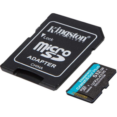 Флеш карта microSDXC 512Gb Class10 Kingston SDCG3/512GB Canvas Go! Plus + adapter