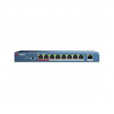 Коммутатор Hikvision DS-3E0109P-E/M(B) 9x100Mb 8PoE+ 58W неуправляемый
