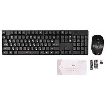 Клавиатура + мышь Оклик 210M клав:черный мышь:черный USB беспроводная