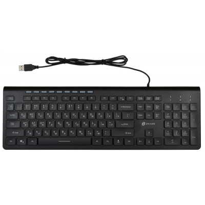 Клавиатура Оклик 490ML черный USB slim Multimedia LED