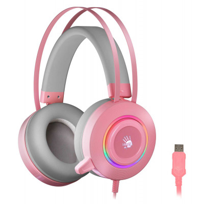 Наушники с микрофоном A4 Bloody G521 розовый 2.3м мониторные USB оголовье (G521 ( PINK ))