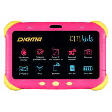 Планшет Digma CITI Kids MT8321 (1.3) 4C RAM2Gb ROM32Gb 7" IPS 1024x600 3G Android 9.0 розовый 2Mpix 0.3Mpix BT WiFi Touch microSDHC 64Gb minUSB 2800mAh