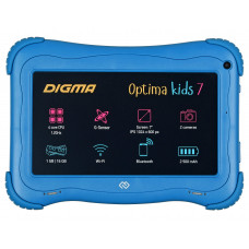 Планшет Digma Optima Kids 7 RK3126C (1.2) 4C RAM1Gb ROM16Gb 7" IPS 1024x600 Android 8.1 голубой 2Mpix 0.3Mpix BT WiFi Touch microSD 128Gb minUSB 2500mAh