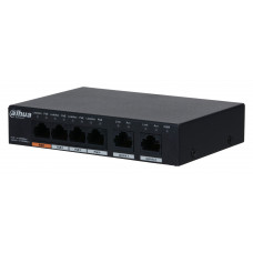 Коммутатор Dahua DH-PFS3006-4GT-60 (L2) 4x100Мбит/с 3PoE+ 1PoE++ 60W неуправляемый