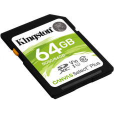 Флеш карта SDXC 64Gb Class10 Kingston SDS2/64GB Canvas Select Plus w/o adapter