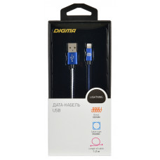 Кабель Digma USB (m)-Lightning (m) 1.2м синий