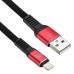 Кабель Digma USB (m)-Lightning (m) 1.2м черный/красный плоский