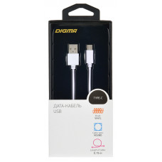 Кабель Digma USB (m)-USB Type-C (m) 0.15м белый