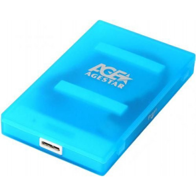 Внешний корпус для HDD/SSD AgeStar 3UBCP1-6G SATA пластик синий 2.5"
