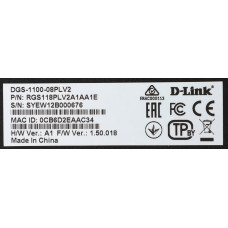 Коммутатор D-Link DGS-1100-08PLV2/A1A (L2) 8x1Гбит/с 4PoE+ 80W управляемый