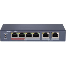 Коммутатор HiWatch DS-S604P 6x100Мбит/с 4PoE+ 35W неуправляемый