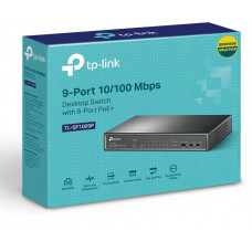 Коммутатор TP-Link TL-SF1009P 9x100Мбит/с 8PoE+ 65W неуправляемый