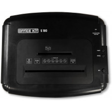 Шредер Office Kit S180 (0,8х1) черный (секр.P-7) фрагменты 5лист. 32лтр. пл.карты CD