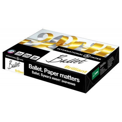 Бумага International Paper Балет Бриллиант A4/80г/м2/500л./белый CIE168% матовое для лазерной печати