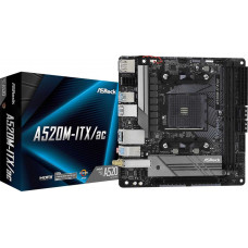 Материнская плата Asrock A520M-ITX/AC Soc-AM4 AMD A520 2xDDR4 mini-ITX AC`97 8ch(7.1) GbLAN RAID+HDMI+DP