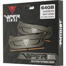 Память DDR4 2x32Gb 3600MHz Patriot PVS464G360C8K Viper Steel RTL PC4-28800 CL18 DIMM 288-pin 1.35В dual rank