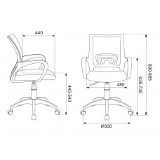 Кресло Бюрократ CH-W695NLT розовый TW-06A TW-13A сетка/ткань крестовина пластик пластик белый