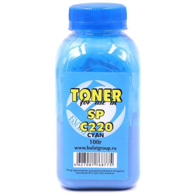 Тонер Ricoh Aficio SP C220/240/250/260 банка 100г Сyan БУЛАТ BARCC22000020