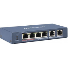 Коммутатор Hikvision DS-3E0106P-E/M 6x100Мбит/с 4PoE+ 35W неуправляемый