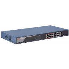 Коммутатор Hikvision DS-3E1318P-EI 16x100Mb 2G 16PoE+ 230W управляемый