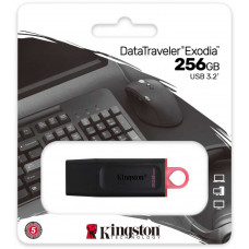 Флеш Диск Kingston 256Gb DataTraveler Exodia DTX/256GB USB3.2 черный/красный