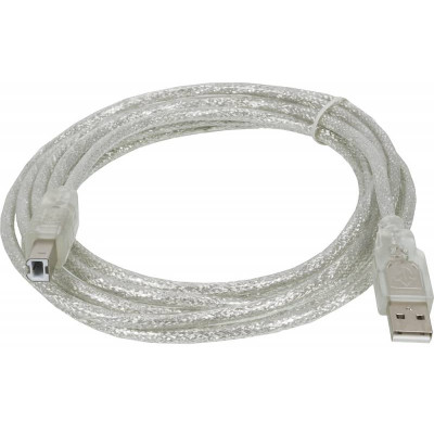 Кабель Ningbo USB A(m) USB B(m) 3м прозрачный