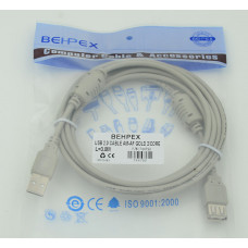 Кабель-удлинитель 744792 USB A(m) USB A(f) 3м феррит.кольца серый