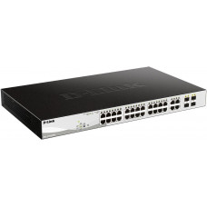 Коммутатор D-Link DGS-1210-28MP DGS-1210-28MP/F 24x1Гбит/с 4xКомбо(1000BASE-T/SFP) 24PoE+ 370W настраиваемый