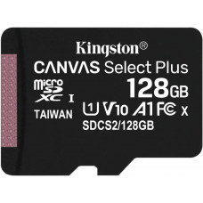 Флеш карта microSDXC 128Gb Class10 Kingston SDCS2/128GBSP Canvas Select Plus w/o adapter