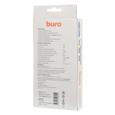 Сетевой фильтр Buro 800SH-5-B 5м (8 розеток) черный (коробка)