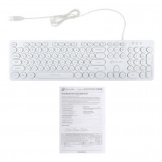 Клавиатура Оклик 420MRL белый USB slim Multimedia LED