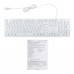 Клавиатура Оклик 420MRL белый USB slim Multimedia LED