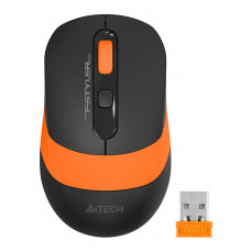 Мышь A4Tech Fstyler FG10 черный/оранжевый оптическая (2000dpi) беспроводная USB (4but)
