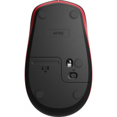 Мышь Logitech M190 красный/черный оптическая (1000dpi) беспроводная USB (2but)